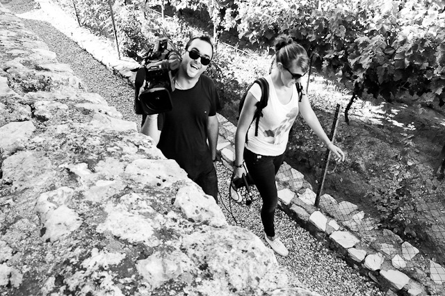 Lucas Garcia et Stéphanie Roque en plein reportage sur la canicule à Saint Jean de Fos