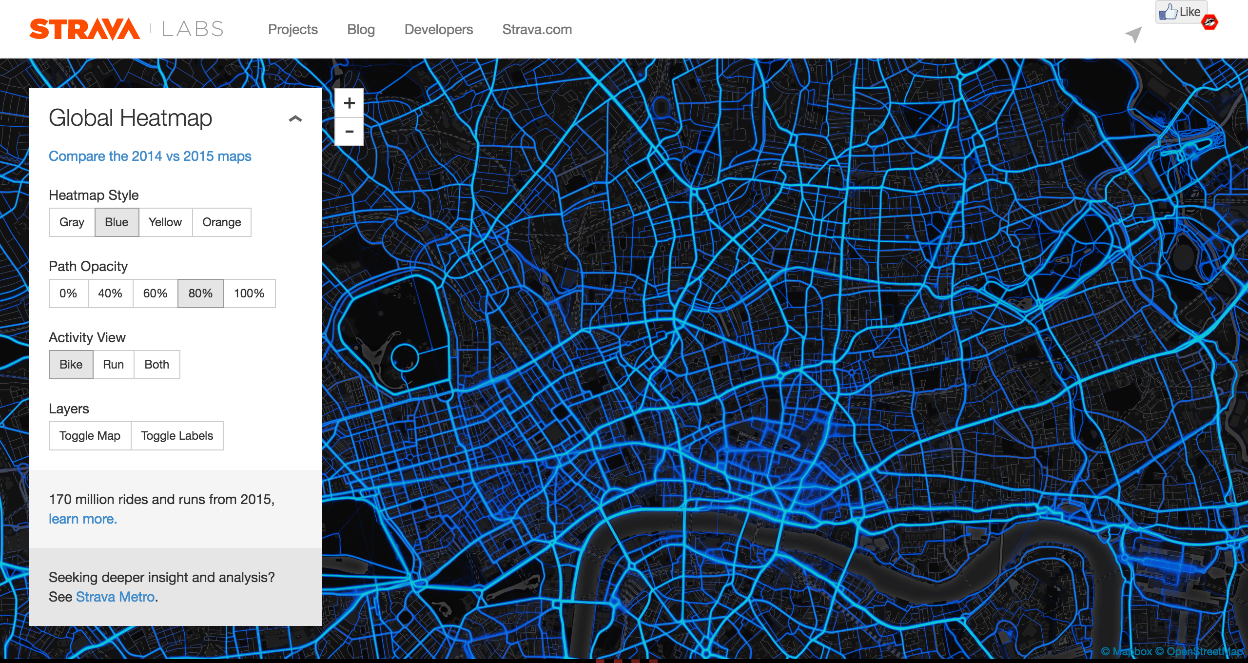 strava labs screenshot